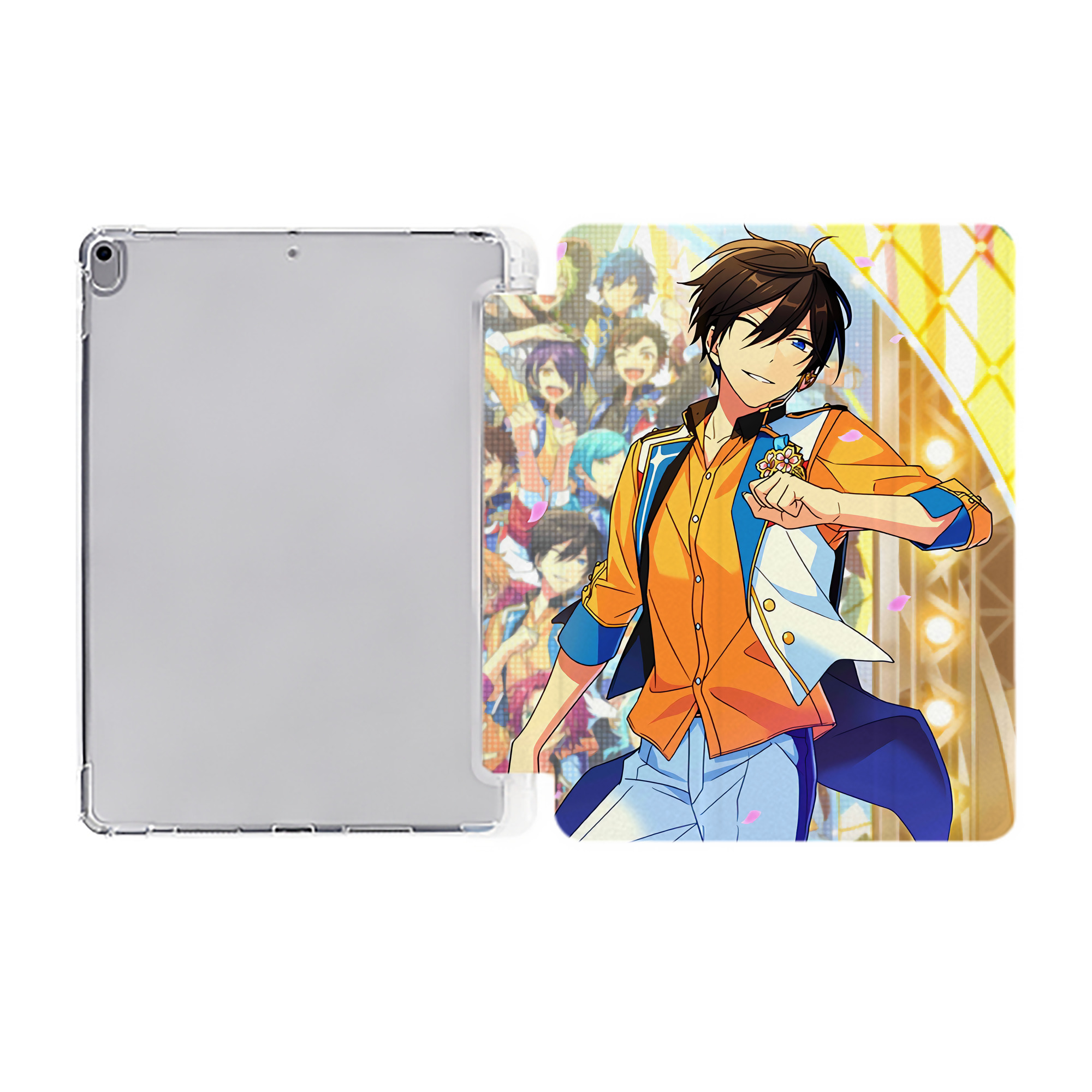 （画像用） あんさんぶるスターズ! Ensemble Stars IPad ケース ペン収納付き 三つ折りスタンド PUレザー×シリコン 対応機種9.5/10.5/10.9インチ